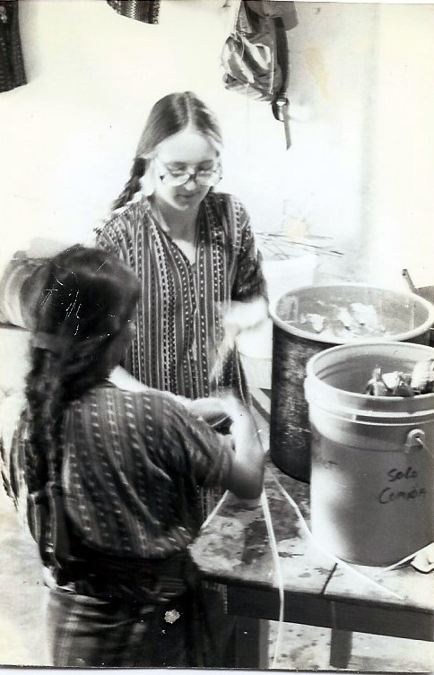 Deborah making tortillas
